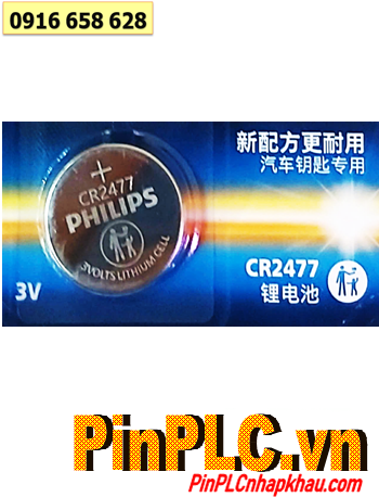 Philips CR2477, Pin 3v Lithium Philips CR2477 (1000mAh, 24mmx7.7mm) chính hãng